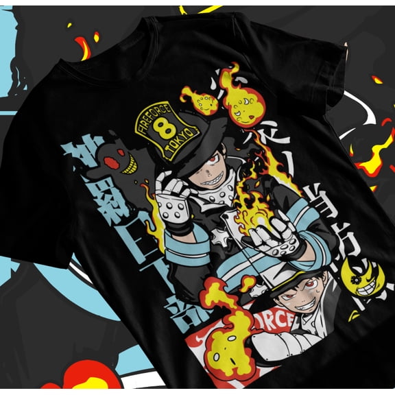 Shinra T-Shirt Fire Force Skitaru Shonen Tamaki Fire Benimaru Shirt Soft Tee