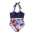 thumbnail image 2 of EYIIYE Women Flower Print Bikini Set High Waist Swimming Suits, 2 of 6
