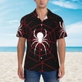 thumbnail image 2 of Fotbe Spider On The Web Camisa Hawaiana para Hombre Unisex – Camisa Casual de Verano con Botones de Manga Corta de Algodón y Lino,3X-Large, 2 of 7