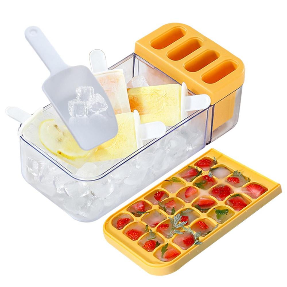 Tohuu Ice Cube Tray with Lid Ice Making Trays with Lid Small Square Ice