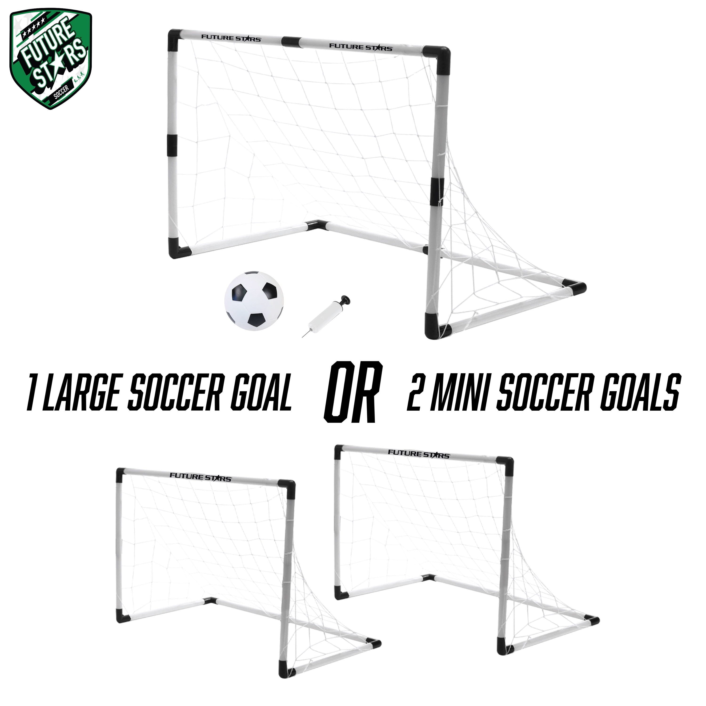 Future Stars 2-in-1 Junior Soccer Game Set - Nets, Ball and Pump - For Ages 2 and Up