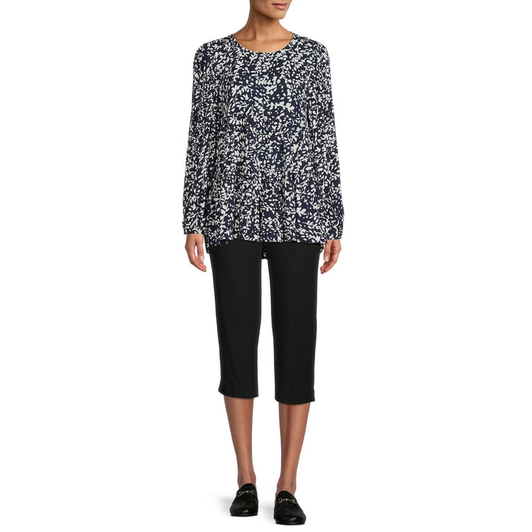 Time and Tru Women's Knit Pull On Capri Pants - Walmart.com