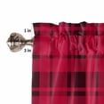thumbnail image 5 of Xmas Deer Kitchen Curtains and Valances Set, Head Bufflo Plaid Red Rod Pocket Window Valance 18 Inch Window Curtain Panels for Living Room Bedroom Laundry, 27.5x36in, 3 Pieces, 5 of 7