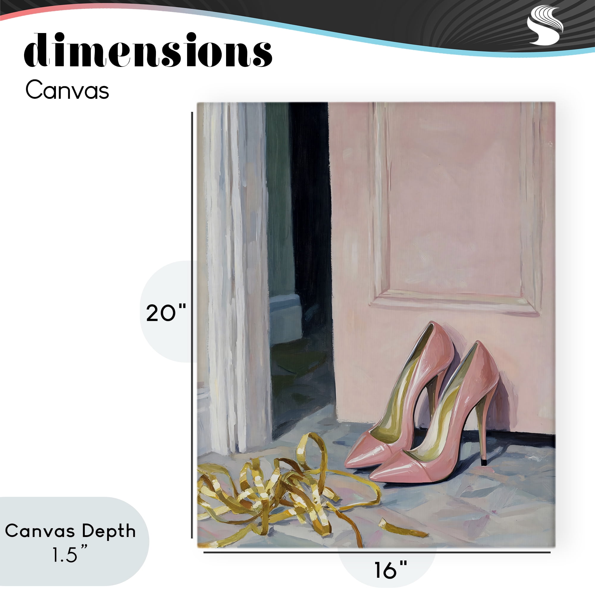 Stupell Industries Pink High Heels & Tinsel Canvas Wall Art, design by The Prints Vibe