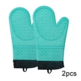 thumbnail image 2 of KYAIGUO 2PCS Kitchen Oven Mitts High Heat Resistant Mini Oven Mitts Non-slip Surface with Hanging Loop for Grilling, Baking, Cooking and Barbecuing, 2 of 10