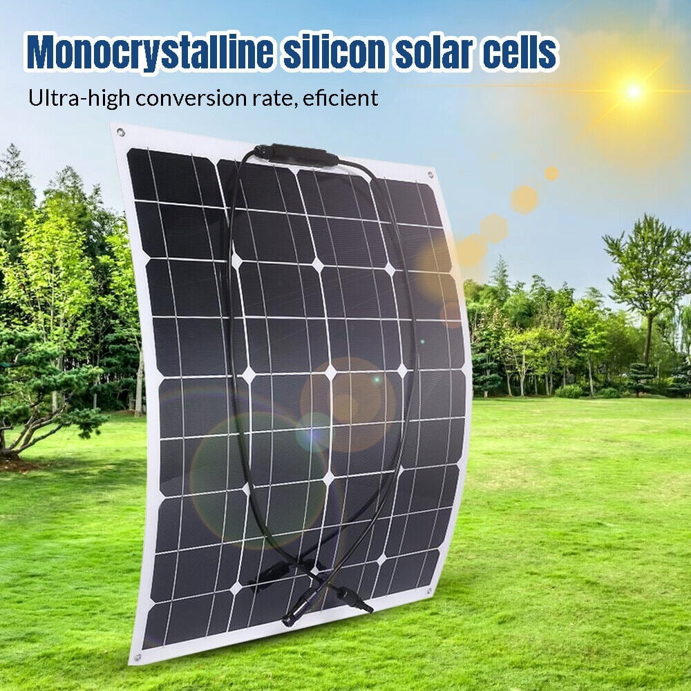 Semi-Flexible Solar Panel 100W 12V Bendable Thin Film Monocrystalline for Caravan RV Boat Camper Trailer