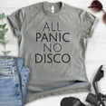 thumbnail image 2 of All Panic No Disco Shirt, Unisex Women's Men's Shirt, Nervous Shirt, Introvert Shirt, Dark Heather Gray, Small, 2 of 6
