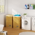 thumbnail image 4 of Wisdom Star Full Fabric 2 Pack Laundry Hamper with Lid, 100 Gal(100L), Large Laundry Hamper with Handle Removable Bag, Collapsible Clothes Hamper Organize, For Change of Clothes Towels, Wicker Print, 4 of 6