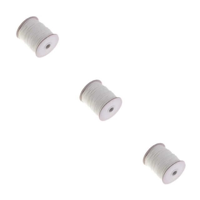 relayinert 80 Meters 2mm Waxed Cord Beading DIY Jewelry Making Thread Smooth and Knot-Free White 3Set