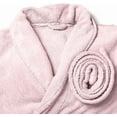 thumbnail image 5 of Mocassi Women’s Plush Fleece Spa Bathrobe, Shawl Collar and Pockets, Velvet Soft and Warm Long Robe - Large, Pink, 5 of 5