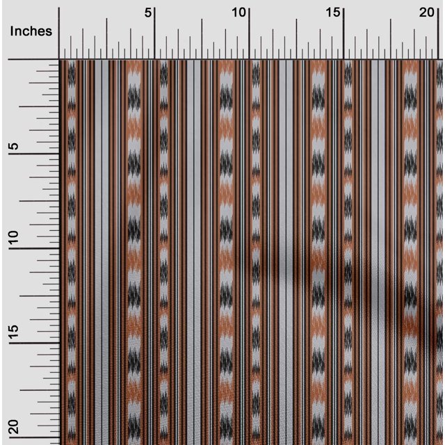 oneOone Tissu Popeline de Coton Rayé Ikat Imprimé Couture BTY 56 Pouces de Large
