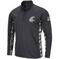 thumbnail image 2 of Men's Colosseum Charcoal Washington State Cougars OHT Military Appreciation Digital Camo Lightweight Quarter-Zip, 2 of 4