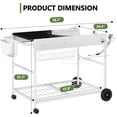 thumbnail image 4 of Walsunny Outdoor Grill Prep Table Cart for Weber 22"&18" Kettle, Universal Grill Table Stand Cart for Performer, Master-Touch, JumboJoe Charcoal Grills with Sliding Lid Rack, Lockable Wheels, 4 of 7
