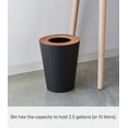 thumbnail image 4 of Yamazaki Home Trash Can - Two Styles, Walnut, Steel + Wood, Round, 1.85 gallons, 7 liters, Conceals Trash Liners, Lid, No Assembly, 4 of 6