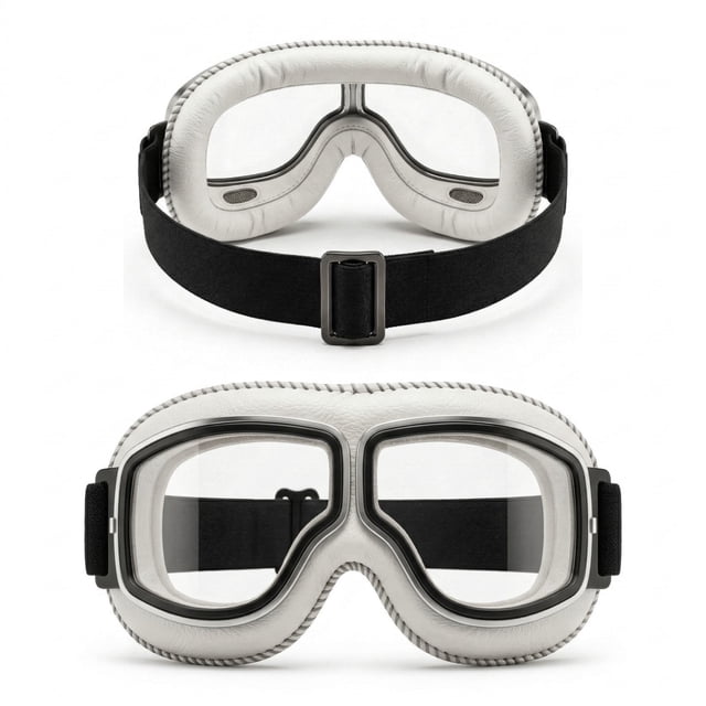 Sokhug Motorcycle Riding Mirror Style Helmet Eyepiece, Retro Windproof Goggles, Visor Accessory for Cruiser Helmets