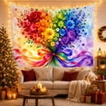 thumbnail image 3 of Rainbow Gradient Floral Bouquet in Cream Watercolor Washes, Whimsical Watercolor for Flower Lovers, Botanical Wall Art Decor, Housewarming Gift, Tapestry Wall Hanging for Living Room and Bedroom, 3 of 7