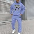thumbnail image 5 of Mens Jogging Suits 2 Piece Set Casual Jogging Gym Sweat Suits Sweatsuits Sets Outfits with Pockets Fall Winter Clothes, Purple, Size XXXL, 5 of 5