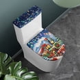 thumbnail image 2 of HELLHERO Christmas Train Pattern Comfortable and Practical for Hotel Home, Soft Polyester Fabric Toilet Seat Covers Set, Elastic Edge, Elastic Bottom, 2 of 8