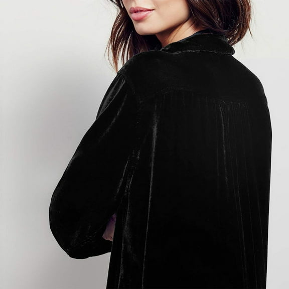 Juniors T-Shirts Velvet Long Sleeve Pocket Casual Shirt Dress T Shirts for Women