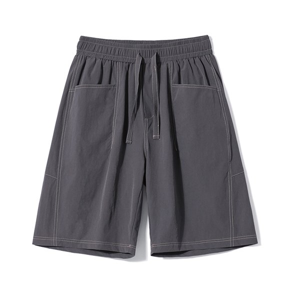 DayScoop Plus Size Shorts for Men Big Tall Bottoms Summer Casual Fashion Multi Pocket Elastic Waist Straight Solid Color Oversize Loose Short Pants