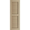 thumbnail image 3 of Ekena Millwork 18"W x 70"H Rustic Two Equal Louver Knotty Pine Faux Wood Shutters (Per Pair), Primed Tan, 3 of 12