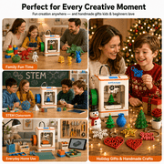 Entina Tina2C 3D Printer for Kids and Beginners, Auto Leveling App Control, Quiet STEM Printer with 4-Color Filament Bundle