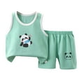 thumbnail image 1 of Hiiyo Little Boys Summer Outfits Cartoon Print Soft Tank Top & Shorts Set, Sizes 5-6Y, 1 of 2