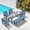 Navy Blue, variant on LOYALICE 6 Pieces Patio Furniture Set, HDPE Outdoor Dining Table Set with 1 Bench, 4 Chairs, Durable and Weather-Resistant for Patio, Garden and Balcony Use, Black