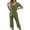 Olive Green, variant on QSAWXQZ Women's 2pc Pajama Set Short Sleeve V Neck Shirt Elastic Waist Capri Sleepwear XL