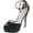 Black, variant on Blossom Womens VICE-126 Bridal Formal Evening Party Ankle Strap High Heel Peep Toe Glitter Sandal