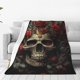 thumbnail image 1 of Fotbe Classical Rose Crown Skull Manta de Franela Acolchonada con Estampado, Súper Suave y Esponjosa, Extra Grande para Sofá, Cama, Uso Todo el Año-60"x50", 1 of 7