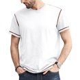 thumbnail image 2 of SwiftWear Men Short Sleeve Cotton Stand-up Collar Slim Mens Tshirts White XL, 2 of 6
