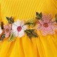 thumbnail image 4 of Gubotare Baby Girl Floral Dress Girls and Toddlers'Knit Short-Sleeve Cinch-Waist Dresses 6 9 Months (Yellow,6-9 Months), 4 of 7