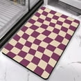 thumbnail image 4 of Ultra-Soft, Absorbent Microfiber Bath Mat: Checkered, Non-Slip, Long Bathroom Runner Rug. Easy to Clean Floor Mats for Bathtub Showers, 20x32in, 4 of 5
