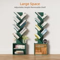 thumbnail image 6 of LEYAOYAO Tall Tree Bookshelf, 9-Tier Zigzag Bookcase with Storage, Vertical Storage Shelf for Books & Décor, Space-Saving Design, Dark Green, 6 of 8