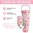 thumbnail image 4 of Valentine''s Day Gift for Her - 30oz Tumbler with Pastel Hearts, Stainless Steel Insulated Cup with Handle & Flip Straw - Birthday Gift for Women, 4 of 6