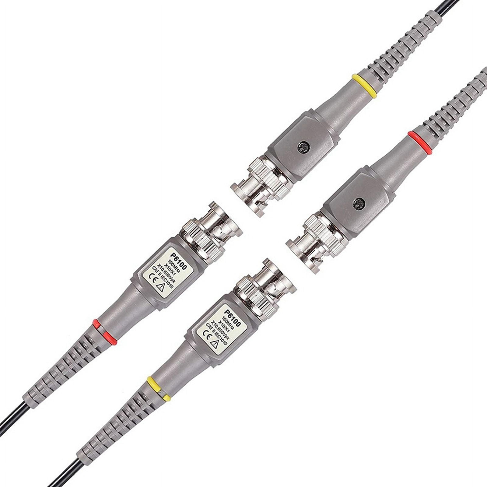 2set P6100 100 MHz Oscilloscope Clip Probes with BNC to Test Lead Kit