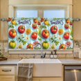 thumbnail image 2 of Yayeee Kitchen Curtains Tier Set of 2 Light Filtering 57"x24" Over Sink Window Panels, Green Tomatoes, 2 of 7