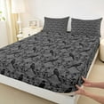 thumbnail image 3 of Feelyou Grey Bohemian Damask Twin Sheet Sets, Tribal Gothic Crow Bedding, 3pcs, 3 of 7