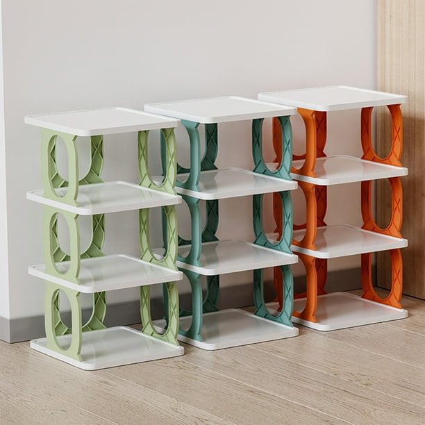 Organizador de Zapatos de 3 Niveles, Apilable, de Plástico, Portátil y Duradero, para Armario, con Capacidad para Hasta 3 Pares de Zapatos.