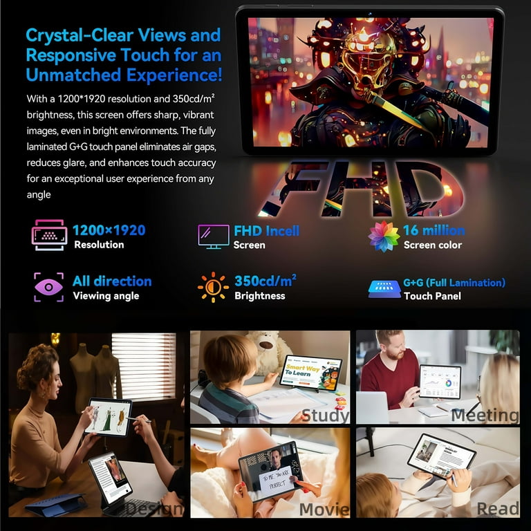 Free Shipping! HEADWOLF Android 15 Tablet 10.1 Inch FHD Display