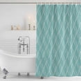 thumbnail image 2 of Shower Curtain Bathroom Set White Wave Stripe on Teal Waterproof Fabric Shower Curtains with Grommets&Hooks, Abstract Geometric Texture Privacy Bath Curtain for Bathtub 36x72in, 2 of 9