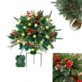 thumbnail image 2 of geerera Prelit Christmas Planter Bushes, Lighted Pot Filler Arrangements, Faux Holiday Plants with 40 LED Lights, Outdoor Urn Decor with Stand, for Porch Display, Entryway Decor, Holiday Landscaping, 2 of 8