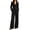 Black, variant on Womens Business Suit 2 Piece Dressy Work Office Outfits Single Breasted Blazer with Wide Leg Dress Pant Casual Long Sleeve Blazer Set