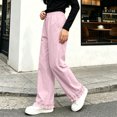 thumbnail image 5 of Mitankcoo Girls Elastic Waist Wide Leg Pants Kids Ruffle Hem Casual Trousers with Pockets for Daily School, 5 of 6