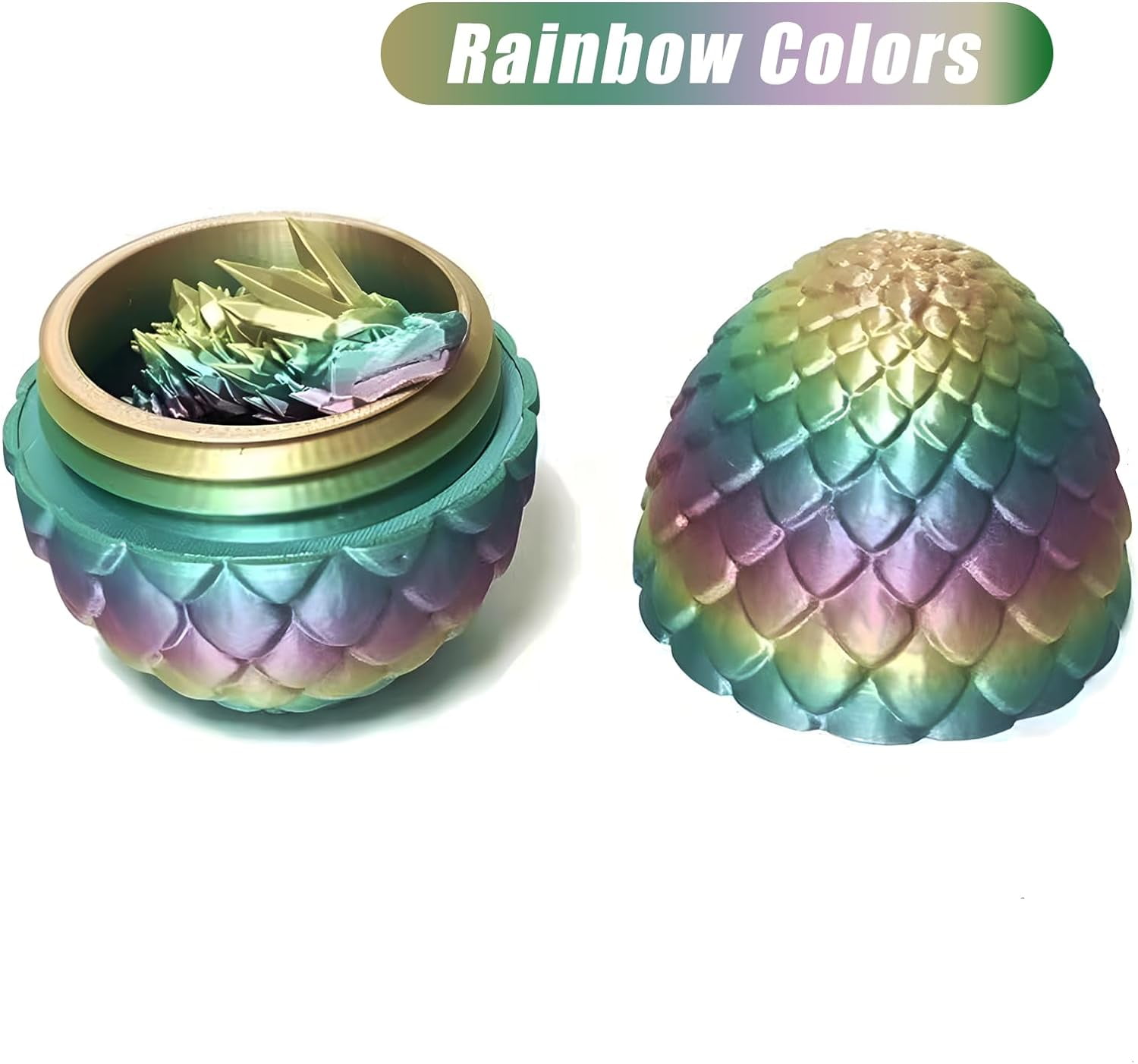Home Office Desk Decor3D Printed Dragon Egg Crystal 3D Dragon Fidget Toys for Adult Articulated Dragon Egg Surprise Dragon Gifts