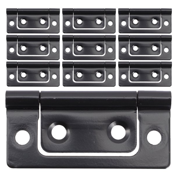 10 bisagras de hierro para puertas de armarios, color negro mate, con cierre automático, resistentes, para tapas, ocultas y para joyeros