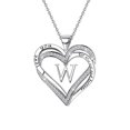 thumbnail image 3 of Ladies Double Heart Diamond Necklace With 26 English Letters Couple Necklace, 3 of 8