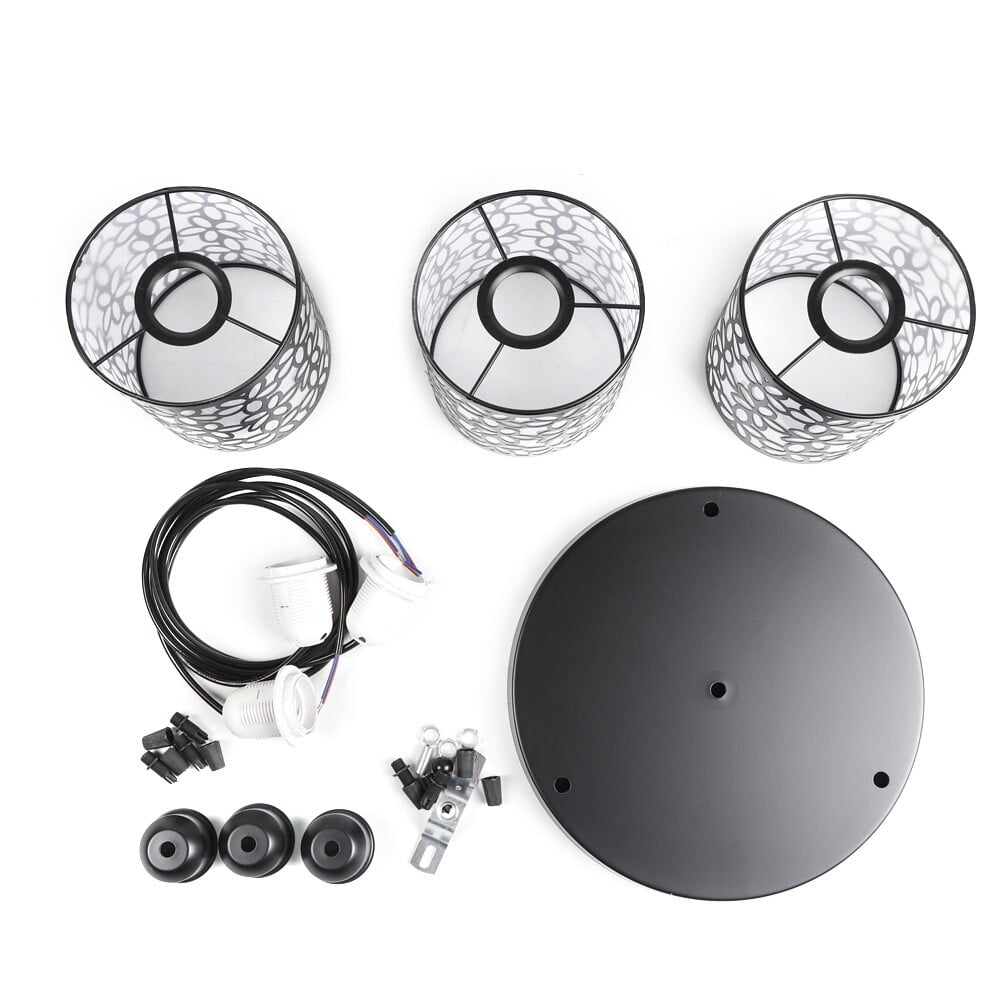 3 Heads Wall Switch Iron Plastic Black Ceiling Light Modern Ceiling Mount Light For Living Room Bedroom