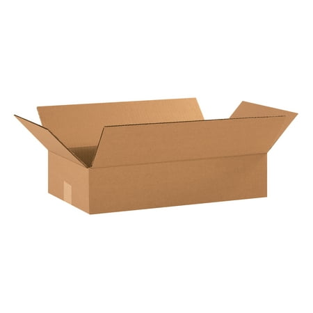 The Packaging Wholesalers Flat Corrugated Boxes 18" x 10" x 4" Kraft 25/Bundle BS181004
